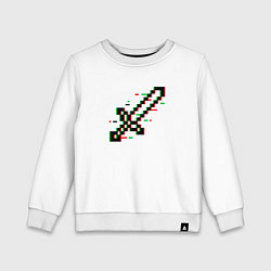 Свитшот хлопковый детский Меч из майнкрафта, цвет: белый