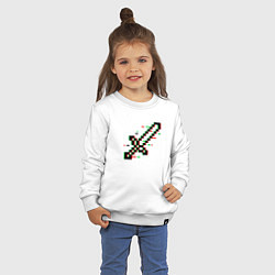 Свитшот хлопковый детский Меч из майнкрафта, цвет: белый — фото 2