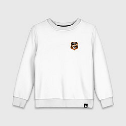 Свитшот хлопковый детский ФК Урал - маленький логотип, цвет: белый