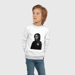 Свитшот хлопковый детский Bones в капюшоне с наушниками, цвет: белый — фото 2