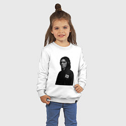 Свитшот хлопковый детский Bones в капюшоне с наушниками, цвет: белый — фото 2