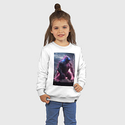 Свитшот хлопковый детский Годзилла посреди мегаполиса, цвет: белый — фото 2