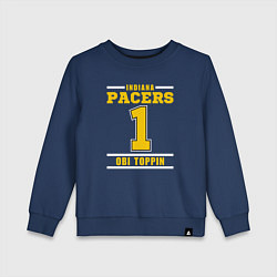 Свитшот хлопковый детский Pacers - Obi Toppin, цвет: тёмно-синий