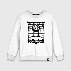 Свитшот хлопковый детский Волейбольный мяч в сетке, цвет: белый