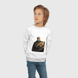 Свитшот хлопковый детский Молодой мужчина водолаз ретрофутуризм поп-арт 1970, цвет: белый — фото 2