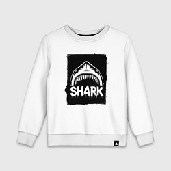 Свитшот хлопковый детский Акула с открытой пастью, цвет: белый