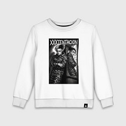 Свитшот хлопковый детский XXXTentacion у зеркала, цвет: белый