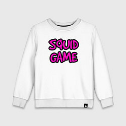 Свитшот хлопковый детский Pink squid game, цвет: белый