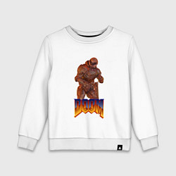Свитшот хлопковый детский Doom солдат, цвет: белый