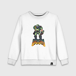Свитшот хлопковый детский Doom солдат марса, цвет: белый