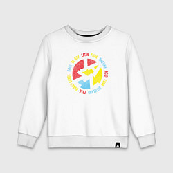 Свитшот хлопковый детский Стили джаза, цвет: белый