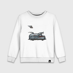 Детский свитшот Ретрофутуристический летающий автомобиль Milk