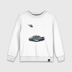 Детский свитшот Летающее такси ретрофутуризм стримлайн