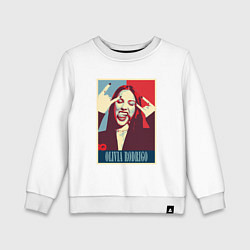 Свитшот хлопковый детский Olivia Rodrigo rock, цвет: белый