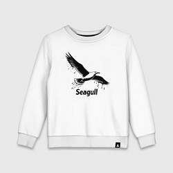Детский свитшот Чайка черной краской