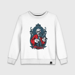 Свитшот хлопковый детский Моцарт скелет винтаж, цвет: белый