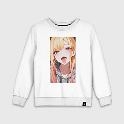 Свитшот хлопковый детский Марин Китагава - кукла, цвет: белый