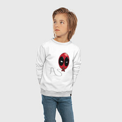Свитшот хлопковый детский Шарик Дэдпул, цвет: белый — фото 2