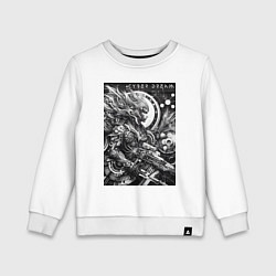Свитшот хлопковый детский Cyber dream - ai art fantasy, цвет: белый