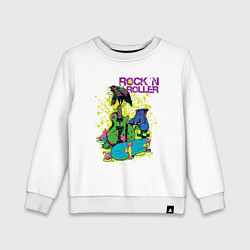 Свитшот хлопковый детский Rock n Roller, цвет: белый