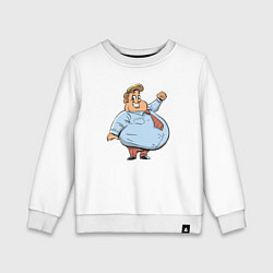 Свитшот хлопковый детский Толстяк, цвет: белый