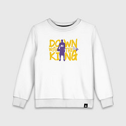 Свитшот хлопковый детский Down with the king, цвет: белый