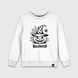 Детский свитшот Хэллоуин, тыква и паук