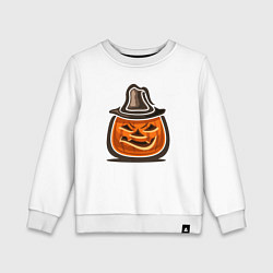 Свитшот хлопковый детский Pumpkin hat, цвет: белый