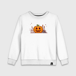 Свитшот хлопковый детский Забавный хэллоуин, цвет: белый