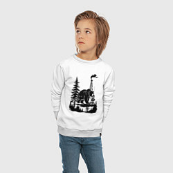 Свитшот хлопковый детский Медведь и нефтяные вышки, цвет: белый — фото 2