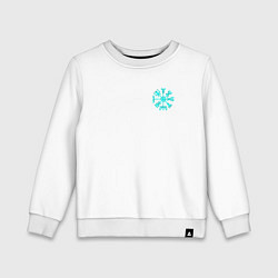 Свитшот хлопковый детский Скандинавский компас из рун вегвизир, цвет: белый