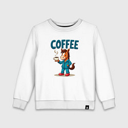 Свитшот хлопковый детский Кофе с лошадью, цвет: белый