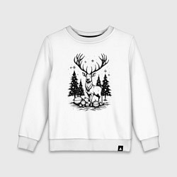 Детский свитшот Олень в новогоднем лесу