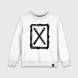 Свитшот хлопковый детский Знак перечеркнутый крест, цвет: белый