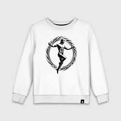 Свитшот хлопковый детский Бег вечности, цвет: белый
