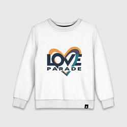 Свитшот хлопковый детский Логотип Love Parade, цвет: белый