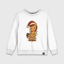 Детский свитшот Лошадка в гирлянде