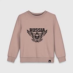 Свитшот хлопковый детский Russia: Empire Eagle, цвет: пыльно-розовый