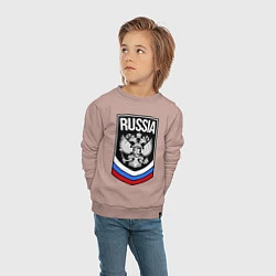 Свитшот хлопковый детский Russia, цвет: пыльно-розовый — фото 2