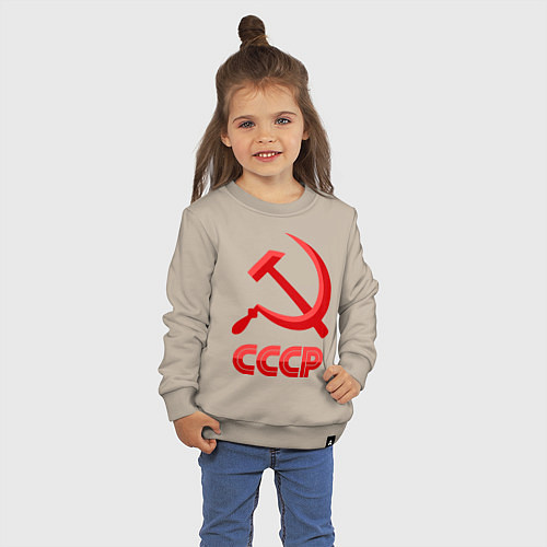 Детский свитшот СССР Логотип / Миндальный – фото 3