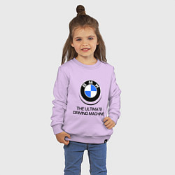 Свитшот хлопковый детский BMW Driving Machine, цвет: лаванда — фото 2