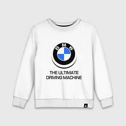 Свитшот хлопковый детский BMW Driving Machine, цвет: белый