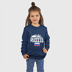 Свитшот хлопковый детский Russia, цвет: тёмно-синий — фото 2