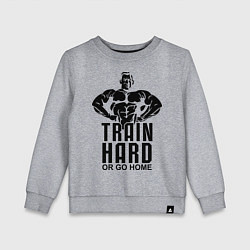 Свитшот хлопковый детский Train hard or go home, цвет: меланж