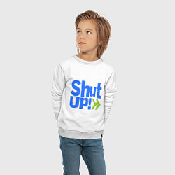 Свитшот хлопковый детский Shut up!, цвет: белый — фото 2