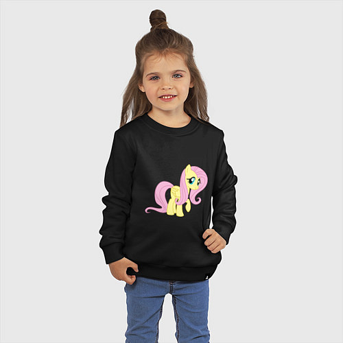Детский свитшот Пони пегас Флаттершай / Черный – фото 3