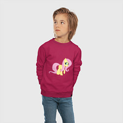 Свитшот хлопковый детский Пони пегас Флаттершай, цвет: маджента — фото 2