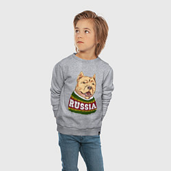 Свитшот хлопковый детский Made in Russia: собака, цвет: меланж — фото 2