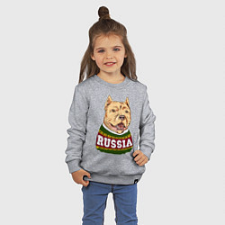 Свитшот хлопковый детский Made in Russia: собака, цвет: меланж — фото 2
