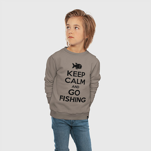 Детский свитшот Keep Calm & Go fishing / Утренний латте – фото 4